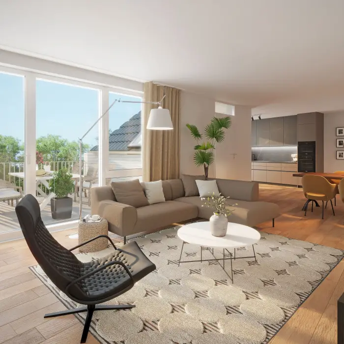 fase 0 - impressie appartement onder kap